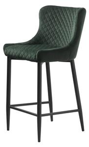 Dizajnová barová stolička Hallie zelený zamat