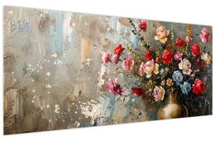 Obraz - Váza kvetov (120x50 cm)