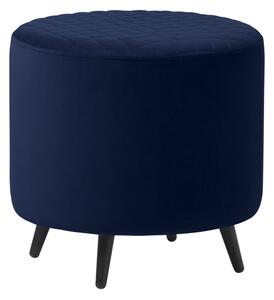 Dizajnová taburetka Hallie 45 cm modrý zamat