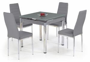 HALMAR Kent sklenený rozkladací jedálenský stôl sivá / chróm