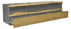 Dizajnový TV stolík Kira 180 cm dub - sivý