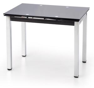 Sklenený rozkladací jedálenský stôl Logan - čierna / chróm