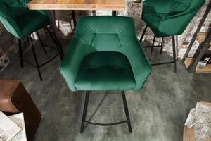 Barová stolička Loft zamat zelená