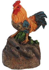 Záhradná figúrka z polyesterovej živice Rooster, 11,4 cm, viacfarebná