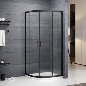 Roth Štvrťkruhový sprchový kút ALBIS BLACK - bez vaničky ROTH-Variant: rozmery: 80x80 cm - (ALBIS BLACK/800 - N0786), ROTH-Profily: profily: čierna (elox), výplň: transparentná