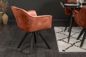Dizajnová otočná stolička Giuliana medený zamat -