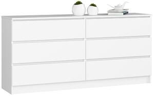 Ak furniture Komoda Rollo V 160 cm biela matná