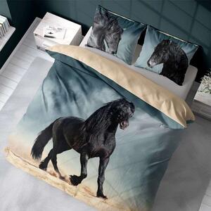 DETEXPOL Francúzske obliečky Black Horse Bavlna, 220/200 cm