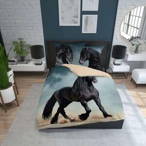 DETEXPOL Francúzske obliečky Black Horse Bavlna, 220/200, 70/80 cm