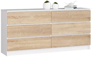 Ak furniture Komoda Rollo V 160 cm biela/dub sonoma