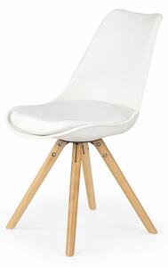 Jedálenská stolička K201 - biela / buk