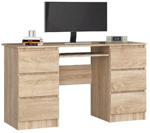 Ak furniture Písací stôl A-11 135 cm dub sonoma