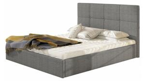 Čalúnená posteľ s úložným priestorom bez matraca 140x200 LINCOLN - sivá