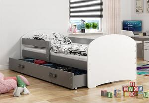 BMS Group LUKI Jednolôžková detská posteľ 160 x 80cm bielo grafitová