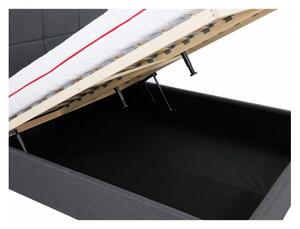 Čalúnená posteľ s úložným priestorom bez matraca 140x200 LINCOLN - sivá 1