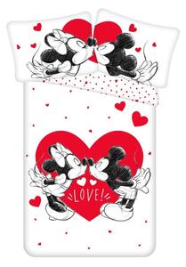 JERRY FABRICS Obliečky Mickey a Minnie Love and heart Bavlna, 140/200, 70/90 cm