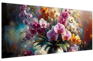 Obraz - Váza kvetov II. (120x50 cm)