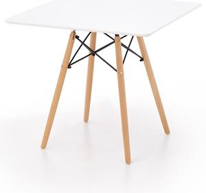 Jedálenský stôl Prometheus - biely lesk / buk