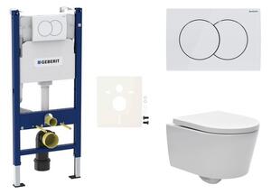 Cenovo zvýhodnený závesný WC set Geberit do ľahkých stien / predstenová montáž + WC SAT Brevis SIKOGESBRED01