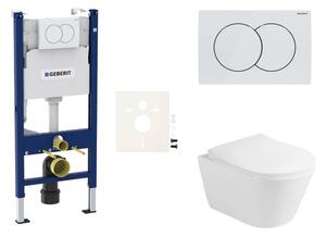 Cenovo zvýhodnený závesný WC set Geberit do ľahkých stien / predstenová montáž + WC Glacera Ava SIKOGESAVAD01