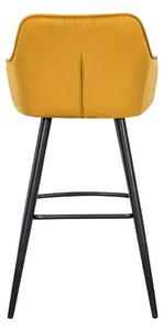 Dizajnová barová stolička Esmeralda horčicový zamat