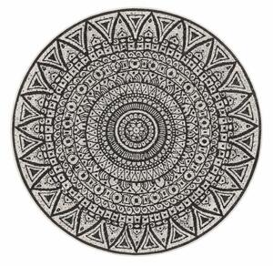 MK Original: Produkty s rodokmenem , Kusový koberec Mojkoberec Original Nora 104161 Black Creme kruh – na von aj na doma, 140x140 (priemer) kruh, čiernobiela, chodba / predsieň