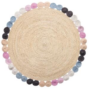 Diamond Carpets India , Ručne viazaný kusový koberec Arcadia SM-01 Natural Multi kruh, 120x120 (priemer) kruh, viacfarebná, chodba / predsieň
