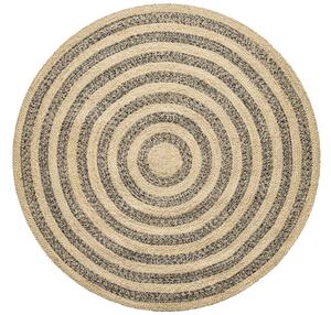 Diamond Carpets India , Ručne viazaný kusový koberec Aurea SM 05 Natural Black kruh, 120x120 (priemer) kruh, béžová, chodba / predsieň