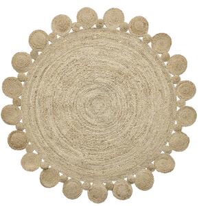 Diamond Carpets India , Ručne viazaný kusový koberec Hesper J-15 Natural kruh, 120x120 (priemer) kruh, béžová, chodba / predsieň