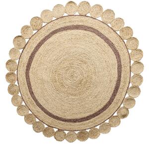 Diamond Carpets India , Ručne viazaný kusový koberec Ora J-28 Natural kruh, 120x120 (priemer) kruh, béžová, chodba / predsieň
