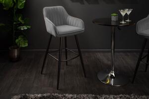 Dizajnová barová stolička Esmeralda sivý zamat