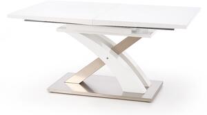Rozkladací jedálenský stôl Sandor - biely lesk
