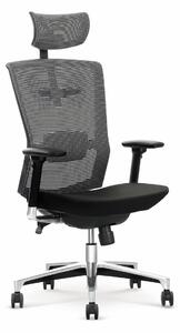Kancelárska stolička s podrúčkami Ambasador - čierna / sivá