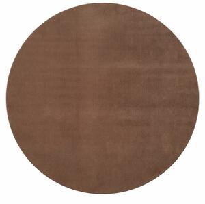 Ayyildiz , Kusový koberec Joy 1400 mocca kruh, 80x80 (priemer) kruh, hnedá, chodba / predsieň