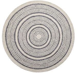 Diamond Carpets India , Ručne viazaný kusový koberec Soma SM04 Silver Black kruh, 120x120 (priemer) kruh, béžová, chodba / predsieň