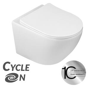 Laveo Závesná WC misa so SoftClose sedadlom Desna CycleOn - VMD_609S, biela