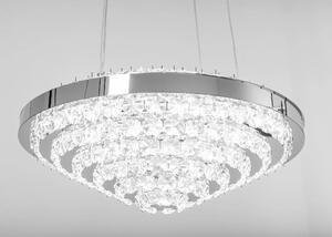 Toolight - Závesná stropná lampa Crystal LED s diaľkovým ovládaním - chróm - APP774-1CP