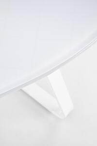Okrúhly sklenený jedálenský stôl Looper - biela
