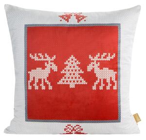 VIANOČNÁ DEKORAČNÁ OBLIEČKA NA VANKÚŠ REINDEER 1KS 60X60 CM VZOROVANÁ