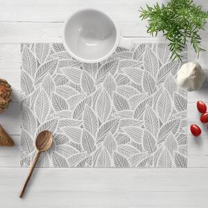 Biante Dekoračné prestieranie na stôl Leona LN-169 Biele listy na sivom 30x40 cm