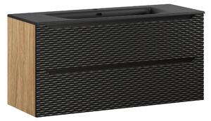 Comad Kúpeľňová skrinka s keramickým umývadlom Ocean Black III 120 cm - čierna mat