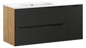 Comad Kúpeľňová skrinka s keramickým umývadlom Ocean Black 120 cm - čierna mat