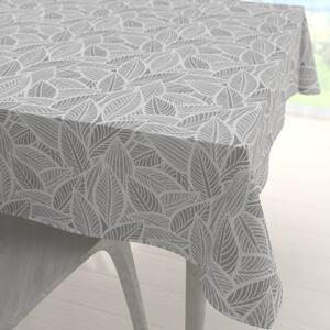 Biante Dekoračný štvorcový obrus Leona LN-169 Biele listy na sivom 80x80 cm