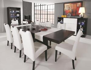 Rozkladací jedálenský stôl Kacper 160/240 - biely vysoký lesk