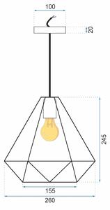 Toolight - Závesná stropná lampa Industry - čierna - APP252-1CP