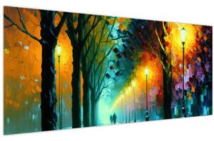Obraz - Nočná prechádzka (120x50 cm)