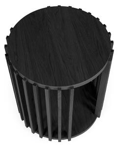 Čierny odkladací stolík Woodman Drum, ø 53 cm