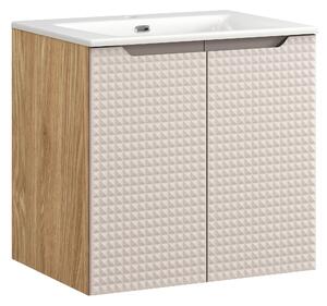 Comad Kúpeľňová skrinka s keramickým umývadlom Luxor Beige II 60 cm - béžová