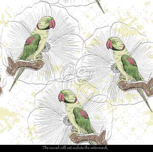 Fototapeta Rajskej papagáje v zeleni Samolepící 250x250cm