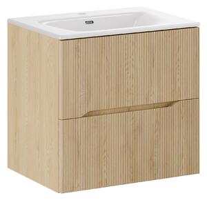 Comad Kúpeľňová skrinka s keramickým umývadlom Nordic Cremona 60 cm - dub cremona